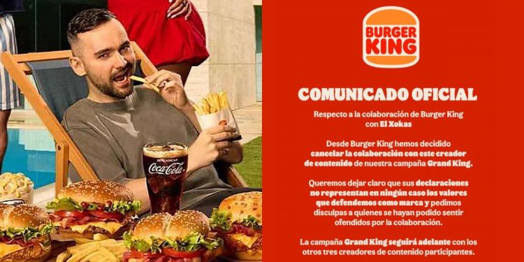 Burger King cancela su campaña con ElXokas y retira su menú tras sus últimas polémicas en redes sociales