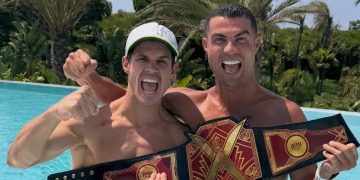 Edu Aguirre celebra con Cristiano Ronaldo su victoria en La Velada del Año VI: “¡Lo hicimos!”