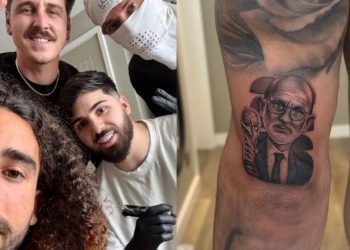 Marc Cucurella cumple su promesa y se tatúa a Luis de la Fuente tras ganar el Mundial