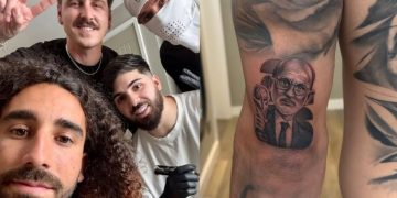 Marc Cucurella cumple su promesa y se tatúa a Luis de la Fuente tras ganar el Mundial