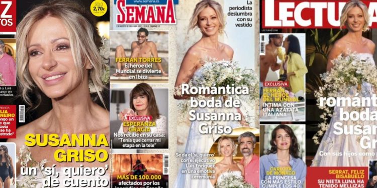 Portadas de las revistas del corazón de hoy: la boda de Susanna Griso conquista el quiosco