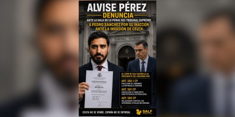Alvise Pérez denuncia ante la Sala de lo Penal del Tribunal Supremo a Pedro Sánchez por su inacción ante la invasión de Ceuta: