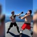 Mark Zuckerberg acaba en el agua tras entrenar MMA sobre un lago con Merab Dvalishvili