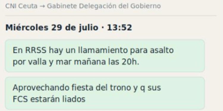 La Moncloa resta trascendencia al aviso del CNI por WhatsApp sobre Ceuta al no existir informe oficial