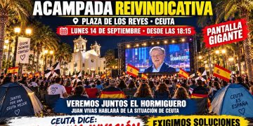 Empresarios ceutíes costean la pantalla gigante para seguir en la plaza de los Reyes el programa en el que intervendrá Juan Vivas