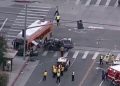 Tres muertos y un herido al estrellarse un helicóptero en Los Ángeles y provocar un incendio