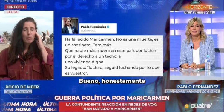 Vox Ceuta difunde denuncia de Rocío Meer