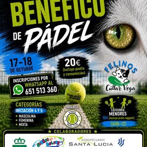 Crestanevada colabora en el I Torneo Benéfico de Pádel a favor de Felinos Cúllar Vega