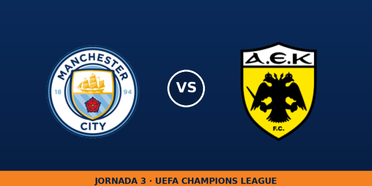 Manchester City – AEK Athens FC: horario y dónde ver el partido